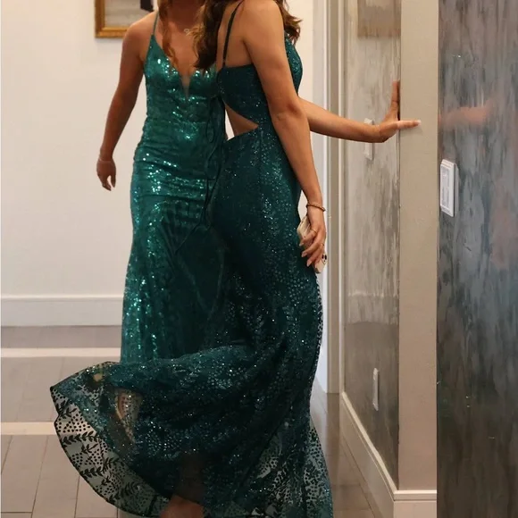 green emerald velvet dress Dressime' Sexy Mermaid Strapless Sequin Long Prom Dress – dressime